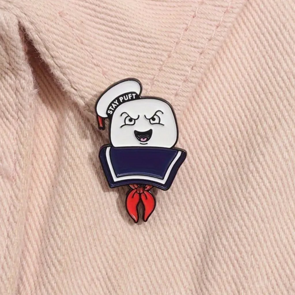 Stay Puft Marshmallow Man Ghostbuster Enamel Lapel Pin